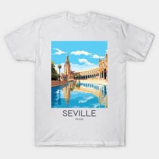 A Pop Art Travel Print of Seville - Spain T-Shirt